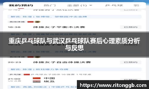 重庆乒乓球队与武汉乒乓球队赛后心理素质分析与反思